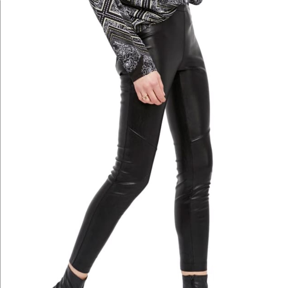 Faux leather pants